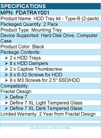 Fractal Design FDATRAY001 Mounting Tray for Hard Disk Drive, Computer Case