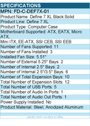 Fractal Design FD-C-DEF7X-01 Define 7 XL Black Solid  Computer Case
