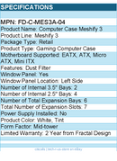 Fractal Design FD-C-MES3A-04 Meshify 3 Computer Case - Mid-tower - White, Tint