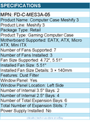 Fractal Design FD-C-MES3A-05 Meshify 3 Computer Case - Mid-tower - White, Tint