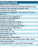 Fractal Design FD-C-NOR1X-06 North XL Gaming Computer Case - Chalk White