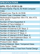 Fractal Design FD-C-POR1X-06 Pop XL Air RGB Computer Case - Tower - Black