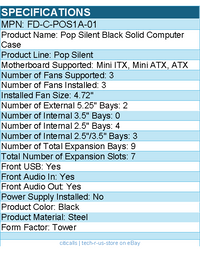 Fractal Design FD-C-POS1A-01 Pop Silent Black Solid Computer Case