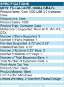 Fractal Design FD-CA-CORE-1000-USB3-BL Core 1000 USB 3.0 Computer Case