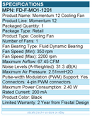Fractal Design FD-F-MO1-1201 Momentum 12 Cooling Fan - 1 Pack