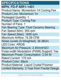 Fractal Design FD-F-MR1-1401 Momentum 14 Cooling Fan - 1 Pack