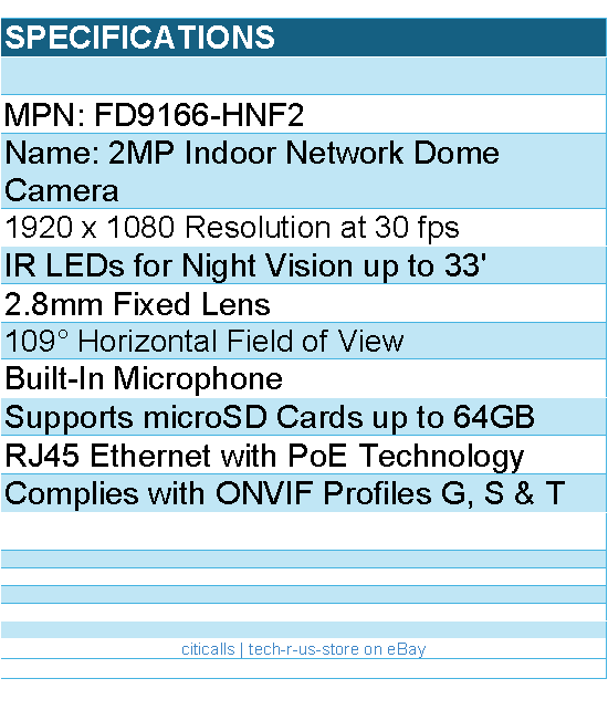 Vivotek FD9166-HNF2 2MP Indoor Network Dome Camera - 2560 x 1920 Resolution