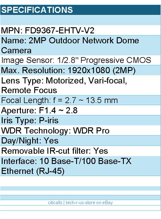 Vivotek FD9367-EHTV-V2 2MP Outdoor Network Dome Camera