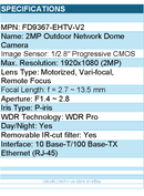 Vivotek FD9367-EHTV-V2 2MP Outdoor Network Dome Camera