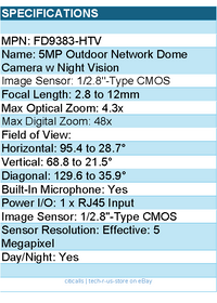 Vivotek FD9383-HTV 5MP Outdoor Network Dome Camera with Night Vision