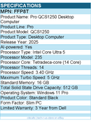 Dell FFP8T Pro QCS1250 Desktop Computer - Intel Core Ultra 5 235 - Slim PC