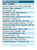 Dell FH6NC Pro 14 Plus PB14255 14" Clamshell Notebook - Full HD Plus