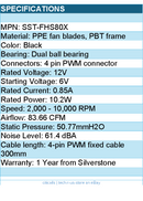 Silverstone FHS 80X High performance 80mmx38mm PWM Industrial Fan Black