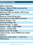 Silverstone FHS120X 120mm PWM Industrial Fan 12V 0.94A Black Retail