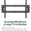 StarTech FLATPNLWALL Flat Screen TV Wall Mount - Tilting - For 32" to 75" TVs