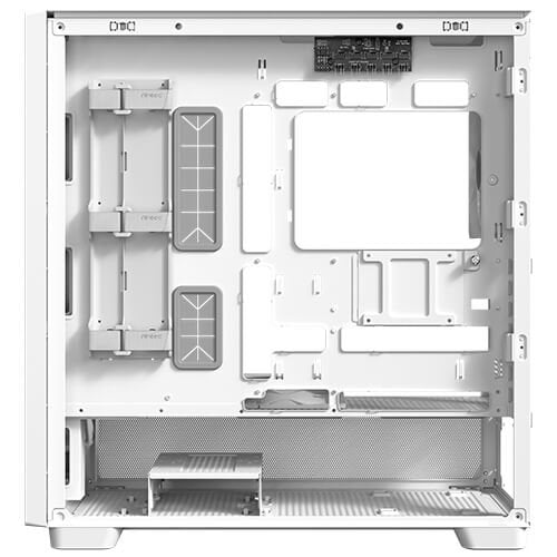 Antec FLUX White, 5 x PWM Fans Included, Up to 9 Fans - Mid-Tower E-ATX PC Case