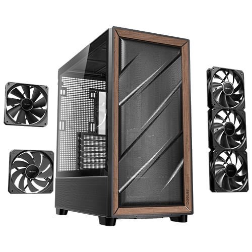 Antec FLUX, 5 x PWM Fans Included, Up to 9 Fans - Mid-Tower E-ATX PC Case