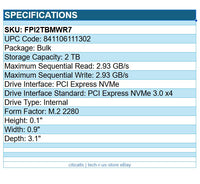 Super Talent FPI2TBMWR7 EX 2TB SSD M.2 2280 PCI Express NVMe 3.0x4 Solid State
