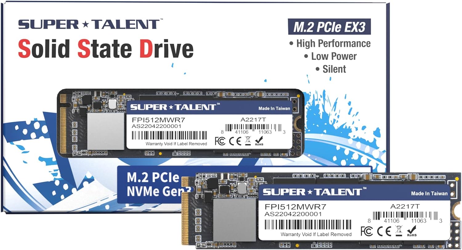 Super Talent EX FPI512MWR7 - SSD - 512 GB -internal -M.2 2280 -PCIe 3.0 (NVMe)