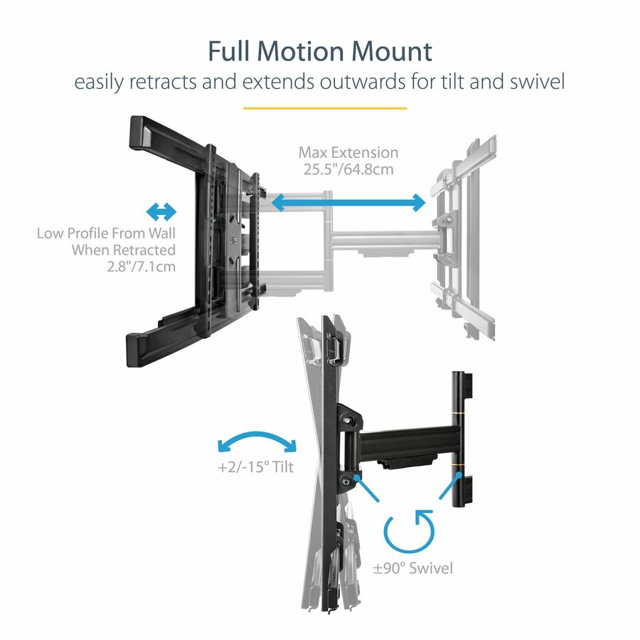StarTech FPWARTS1 TV Wall Mount for up to 80" VESA Mount Displays