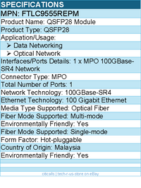 Finisar FTLC9555REPM QSFP28 Module - For Data Networking, Optical Network