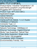 Finisar FTLF1318P3BTL Industrial Temperature 1.25 Gb/s RoHS - SFP Transceiver