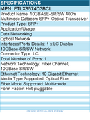 Finisar FTLX8574D3BCL 850NM VCSEL PIN 10GBASE-SR/SW - Transceiver
