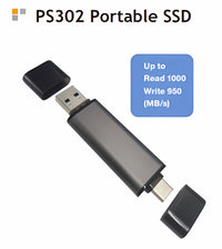 Super Talent FUS1T0302 PS302 1TB USB 3.2 Gen2 Portable SSD Type A/C USB Drive