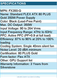 Silverstone FX350-G Power Supply - 350W Flex ATX 80+ Gold Retail