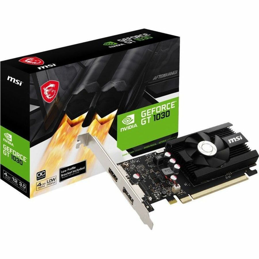 MSI G103044PC NVIDIA GeForce GT 1030 Graphic Card - 4GB DDR4 SDRAM - Low-profile