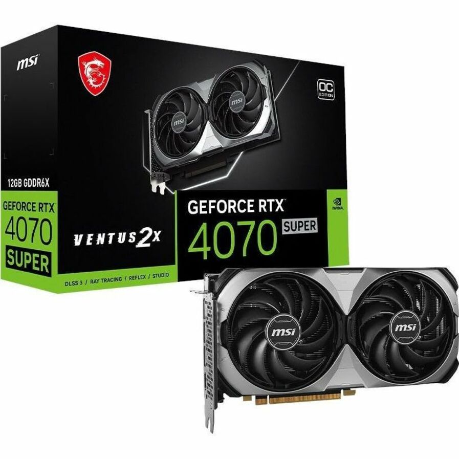 MSI G4070S12V2C NVIDIA GeForce RTX 4070 SUPER Graphic Card - 12 GB GDDR6X