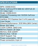 MSI G5060-8V2C GeForce RTX 5060 8G VENTUS 2X OC 8GB GDDR7 128bit PCIE Video Card