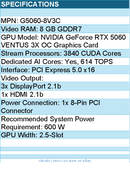 MSI G5060-8V3C GeForce RTX 5060 VENTUS 3X OC Graphics Card - 8 GB GDDR7