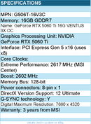 MSI G506T-16V3C Video Card - GeForce RTX 5060 Ti 16G VENTUS 3X OC 16GB GDDR7