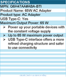 BTI G6H47AA#ABA-BTI 65W AC Adapter - 65 W - Up to 65 W maximum power output