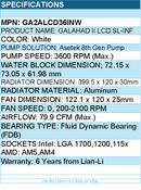 Lian-Li GA2ALCD36INW Galahad II LCD SL-INF 360mm FDB 2100RPM - CPU Liquid Cooler