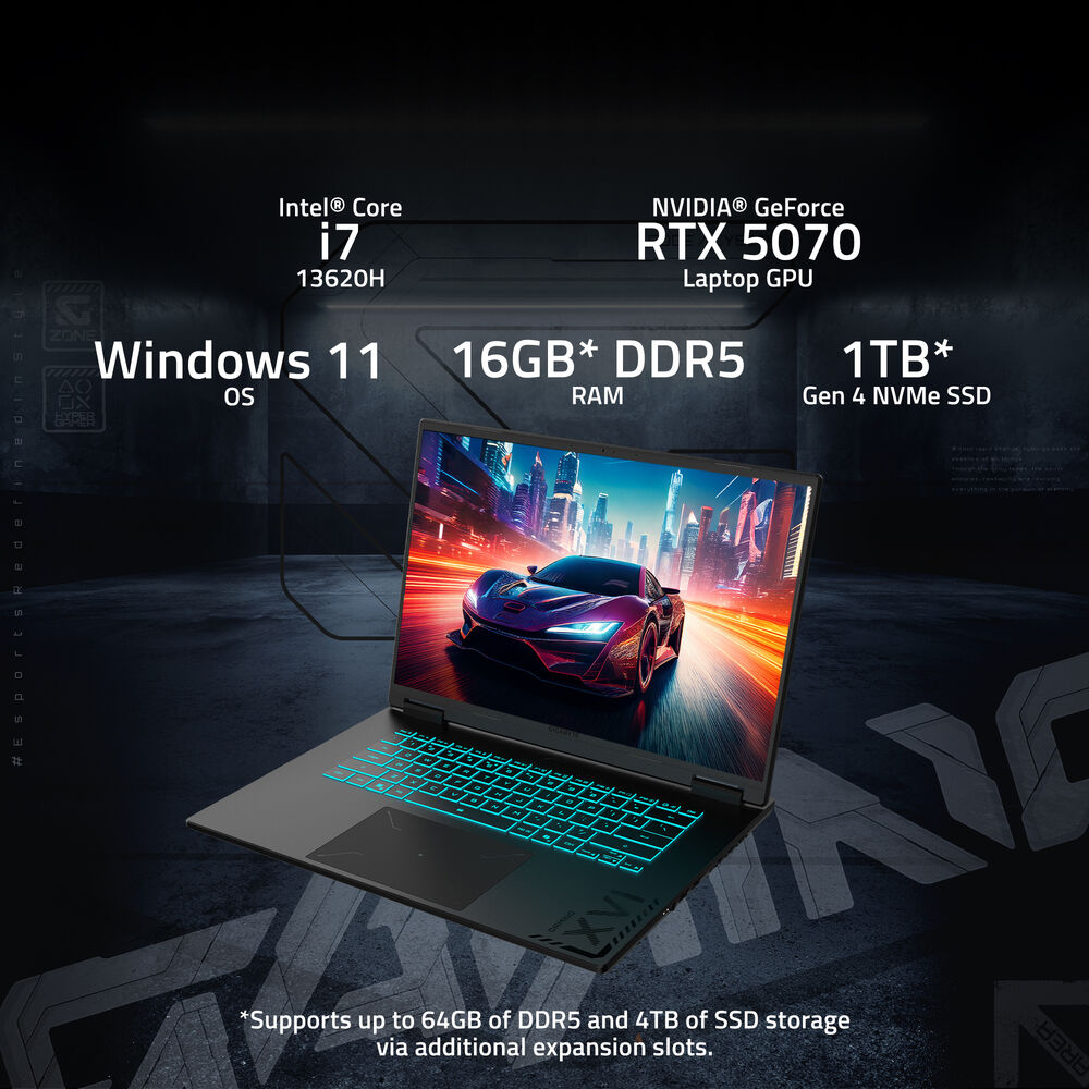 Gigabyte GAMING A16 CWHI3US894SH Notebook - 16 Ci7-13620H 16G 1TB RTX5070 W11H