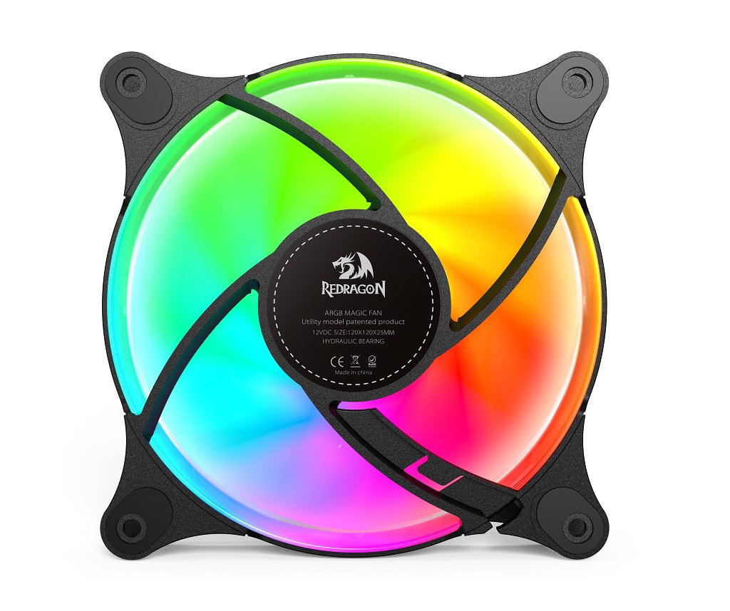 REDRAGON GC-F013 X 3 CPU Fan 120mm ARGB Case Cooler Fan, 4pin PWM Silent