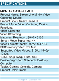 AVerMedia GC311G2BLACK StreamLine MINI+ GC311G2 Video Capturing Device