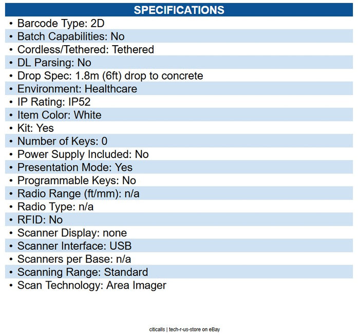 Datalogic GD4520-HCK1 Gryphon I GD4520 Barcode Scanner Kit Cable Connectivity