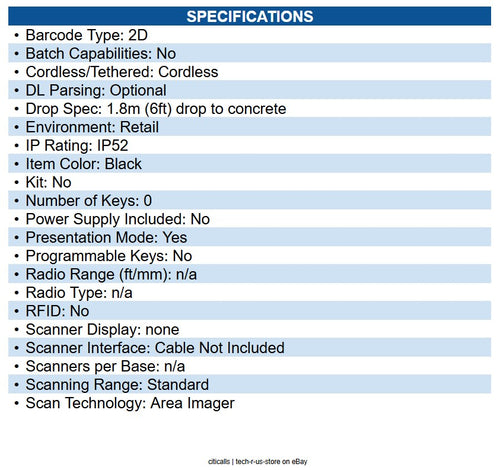 Datalogic GD4690-BK-HP Gryphon GD4690 Barcode Scanner Cable Connectivity