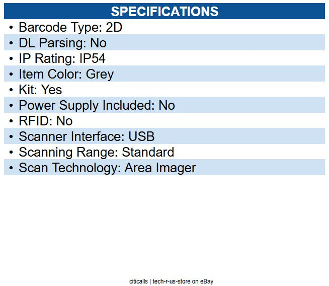 Datalogic GFS4520-BKK1-WHT Gryphon I 4500 GFS4520 Barcode Scanner Kit Cable