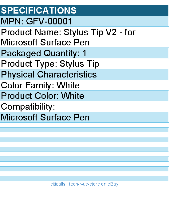Microsoft GFV-00001 Stylus Tip V2 - White for Microsoft Surface Pen