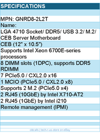 ASRock GNRD8-2L2T LGA 4710 Socket/ DDR5/ USB 3.2/ M.2/ CEB Server Motherboard