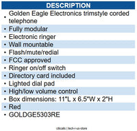 Golden Eagle GO-5303RED Trimstyle visual ringer RED