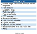 Golden Eagle GO-5303WH Trimstyle visual ringer WHITE