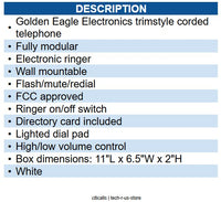 Golden Eagle GO-5303WH Trimstyle visual ringer WHITE