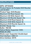 LG GP70NS50 Portable DVD-Reader - External - DVD Rewriter with M-DISC