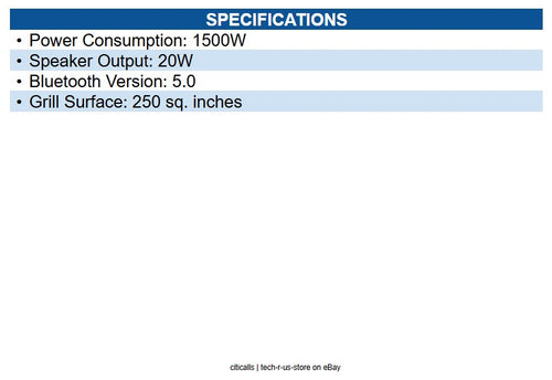 Panasonic GS-1 Kitchen Grill Speaker, Integrated Audio, Wireless, Electric Grill