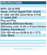 Cudy GS1010PE 10-Port Gigabit PoE+ Switch Retail - Black